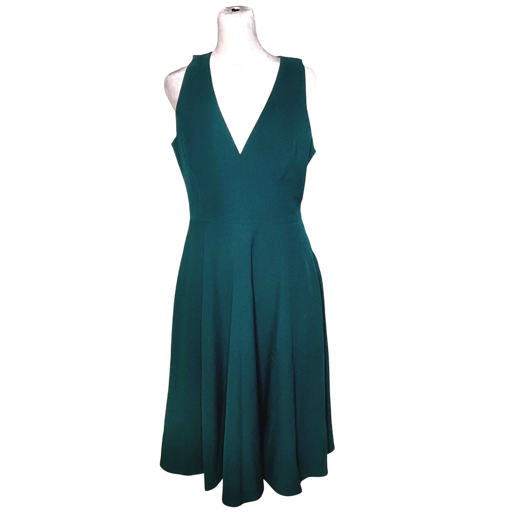 Dress the Population Catalina Fit &‎ Flare Dress Pine Green Medium NWT s - Picture 3 of 16